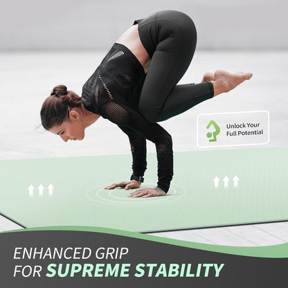 72''x48'' Large Yoga Mat, Extra Thick TPE Workout Mat | extra large exercise mat, non-slip TPE cushioning for joint relief, pilates stretching, apartment noise dampening
