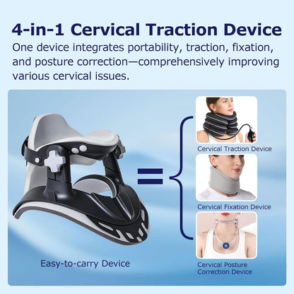 Neck Stretcher Cervical Traction, Neck Braces for Neck Pain and Support, Adjustable Cervical Traction Devices for Home Use, Neck Decompression Device and Revive Cervical Spine
