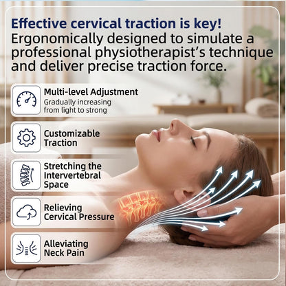 Neck Stretcher Cervical Traction, Neck Braces for Neck Pain and Support, Adjustable Cervical Traction Devices for Home Use, Neck Decompression Device and Revive Cervical Spine
