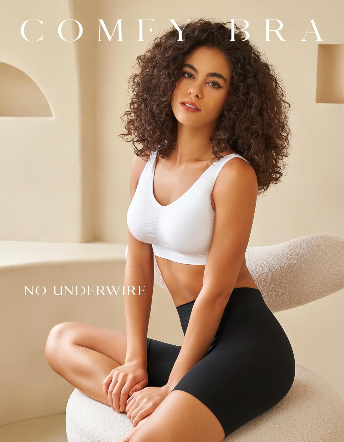 3-Pack Wireless Seamless Sports Bras for Women - Comfortable, Adjustable Straps, Removable Cups, Yoga & Daily Wear