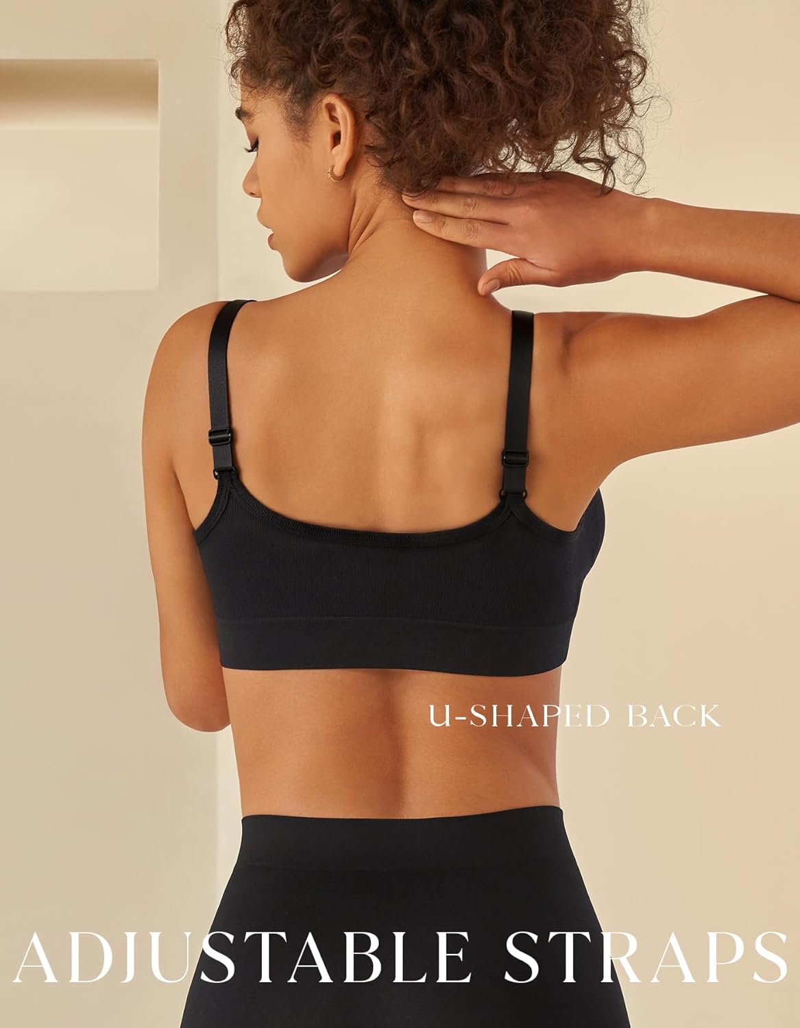 3-Pack Wireless Seamless Sports Bras for Women - Comfortable, Adjustable Straps, Removable Cups, Yoga & Daily Wear