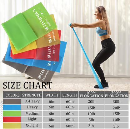 5 Pcs Professional Resistance Bands. Latex-Free, Pilates Band, Work Out Bands, Stretch Bands for Working Out Women or Men, Exercise Bands Set for Pilates, Physical Therapy, Yoga