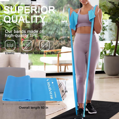 5 Pcs Professional Resistance Bands. Latex-Free, Pilates Band, Work Out Bands, Stretch Bands for Working Out Women or Men, Exercise Bands Set for Pilates, Physical Therapy, Yoga