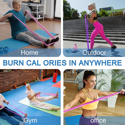 5 Pcs Professional Resistance Bands. Latex-Free, Pilates Band, Work Out Bands, Stretch Bands for Working Out Women or Men, Exercise Bands Set for Pilates, Physical Therapy, Yoga