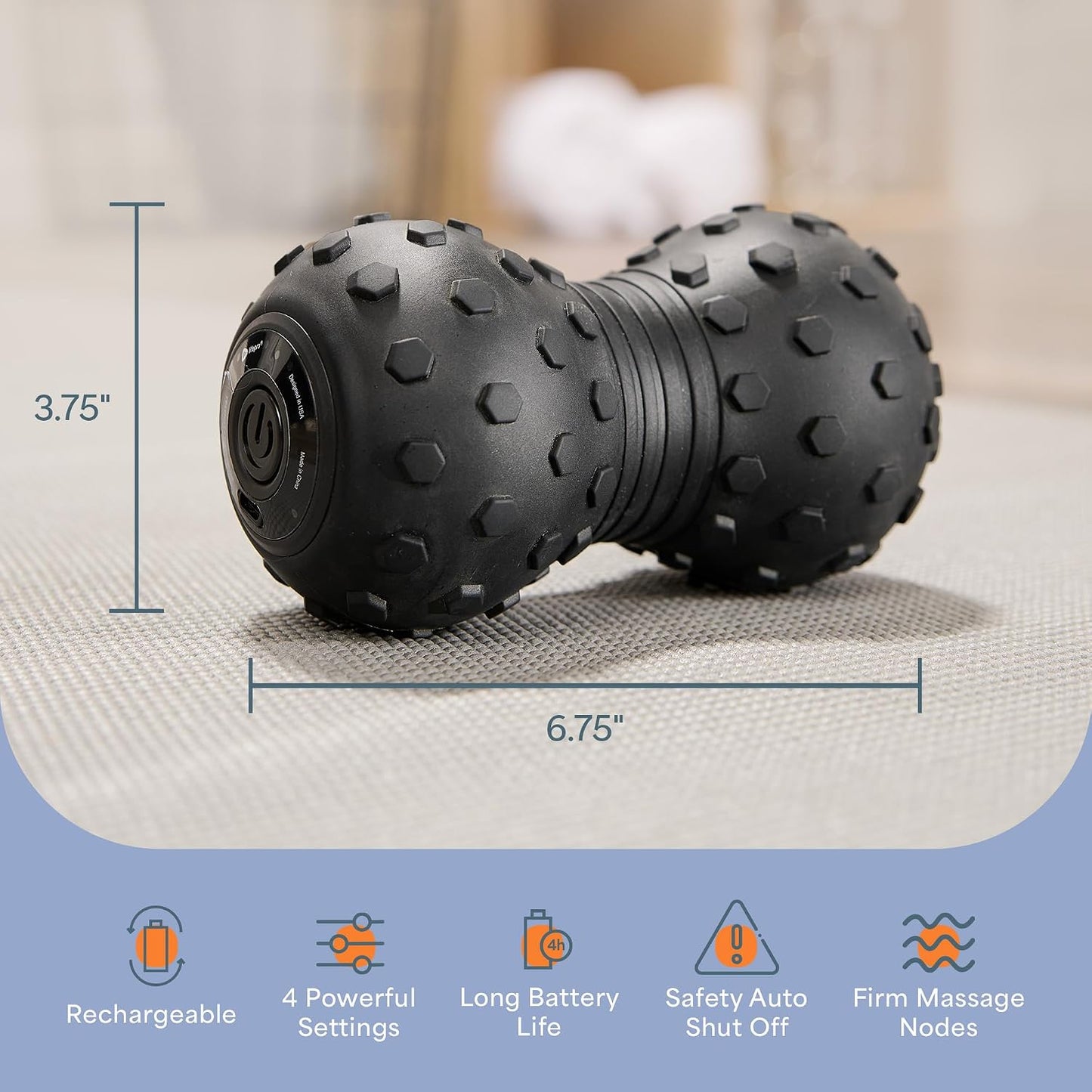 Velocity Vibrating Peanut Massage Ball with 4-Speed Vibration Modes