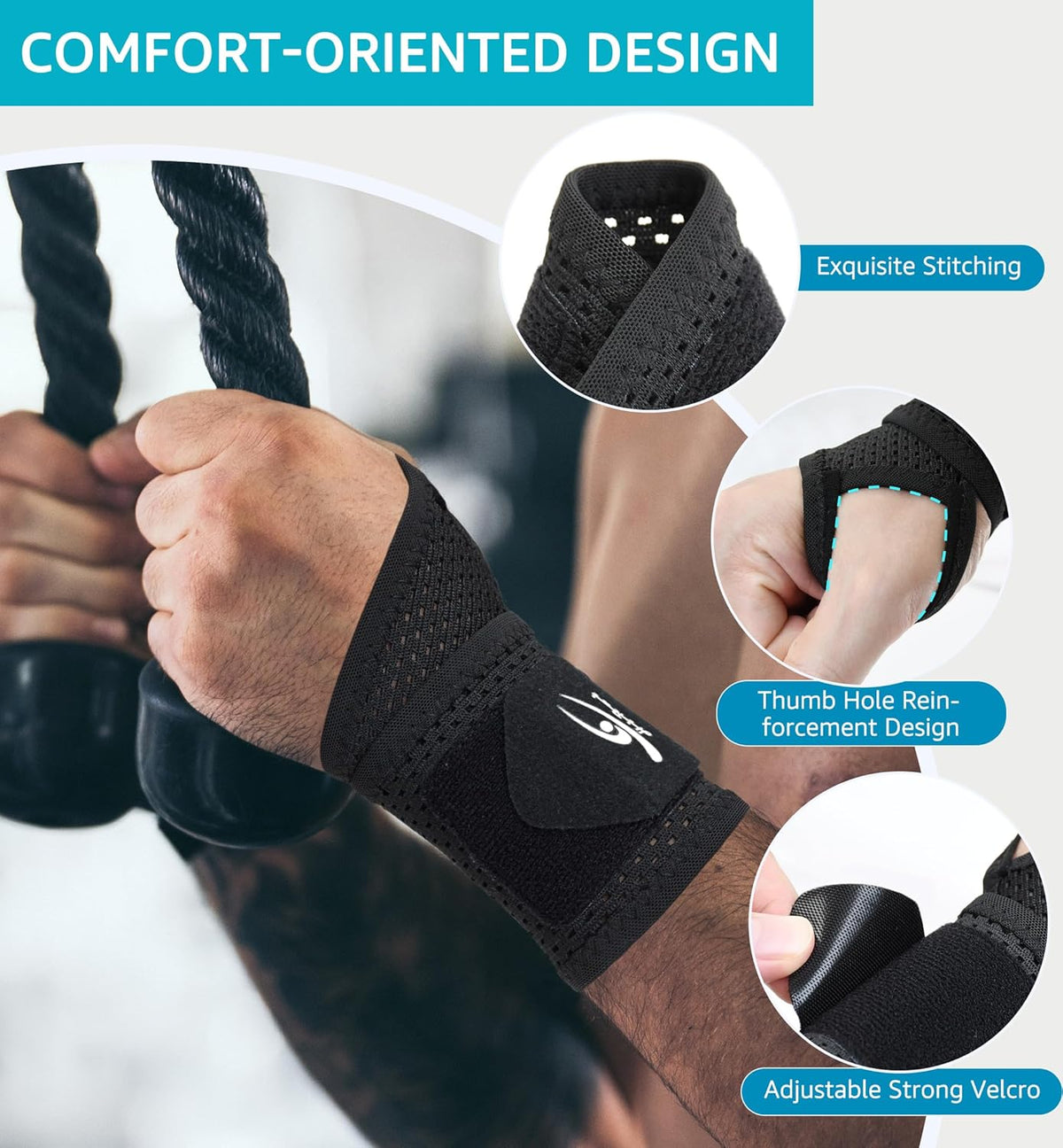 2-Pack Ultra-Thin Mesh Wrist Wraps - Breathable, Adjustable Wrist Support for Workouts & Daily Use - Unisex Wrist Brace for Pain Relief, Tendonitis, Carpal Tunnel - One Size Fits All (Black)