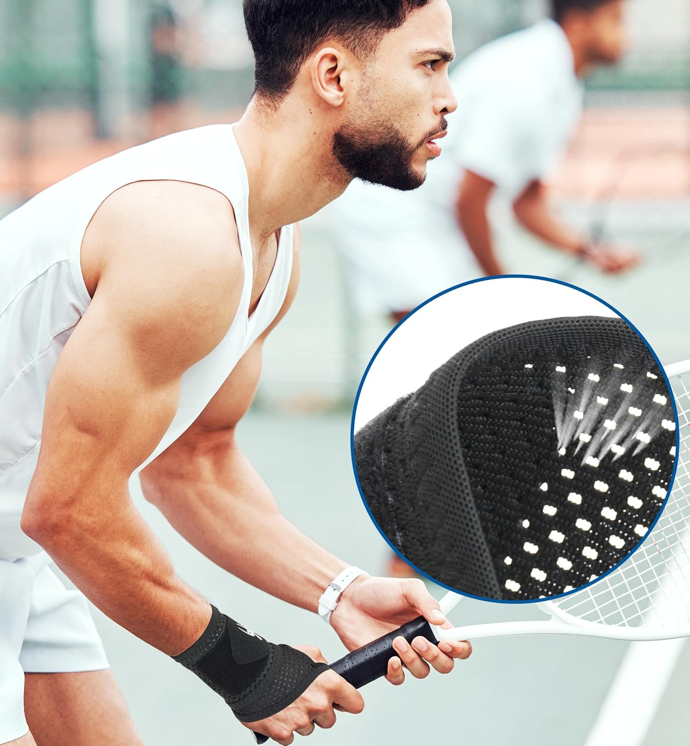 2-Pack Ultra-Thin Mesh Wrist Wraps - Breathable, Adjustable Wrist Support for Workouts & Daily Use - Unisex Wrist Brace for Pain Relief, Tendonitis, Carpal Tunnel - One Size Fits All (Black)