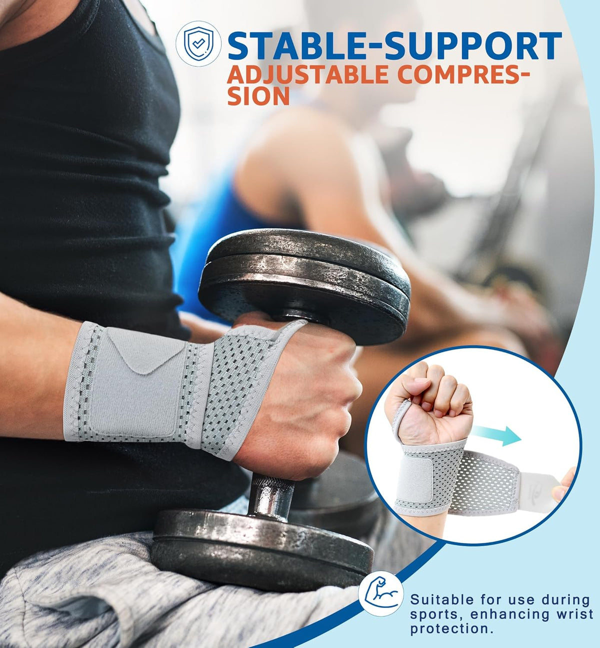 2-Pack Ultra-Thin Mesh Wrist Wraps - Breathable, Adjustable Wrist Support for Workouts & Daily Use - Unisex Wrist Brace for Pain Relief, Tendonitis, Carpal Tunnel - One Size Fits All (Black)