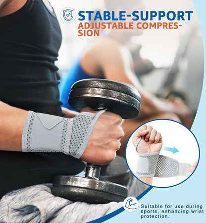 2-Pack Ultra-Thin Mesh Wrist Wraps - Breathable, Adjustable Wrist Support for Workouts & Daily Use - Unisex Wrist Brace for Pain Relief, Tendonitis, Carpal Tunnel - One Size Fits All (Black)