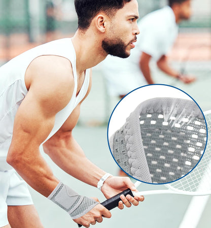 2-Pack Ultra-Thin Mesh Wrist Wraps - Breathable, Adjustable Wrist Support for Workouts & Daily Use - Unisex Wrist Brace for Pain Relief, Tendonitis, Carpal Tunnel - One Size Fits All (Black)