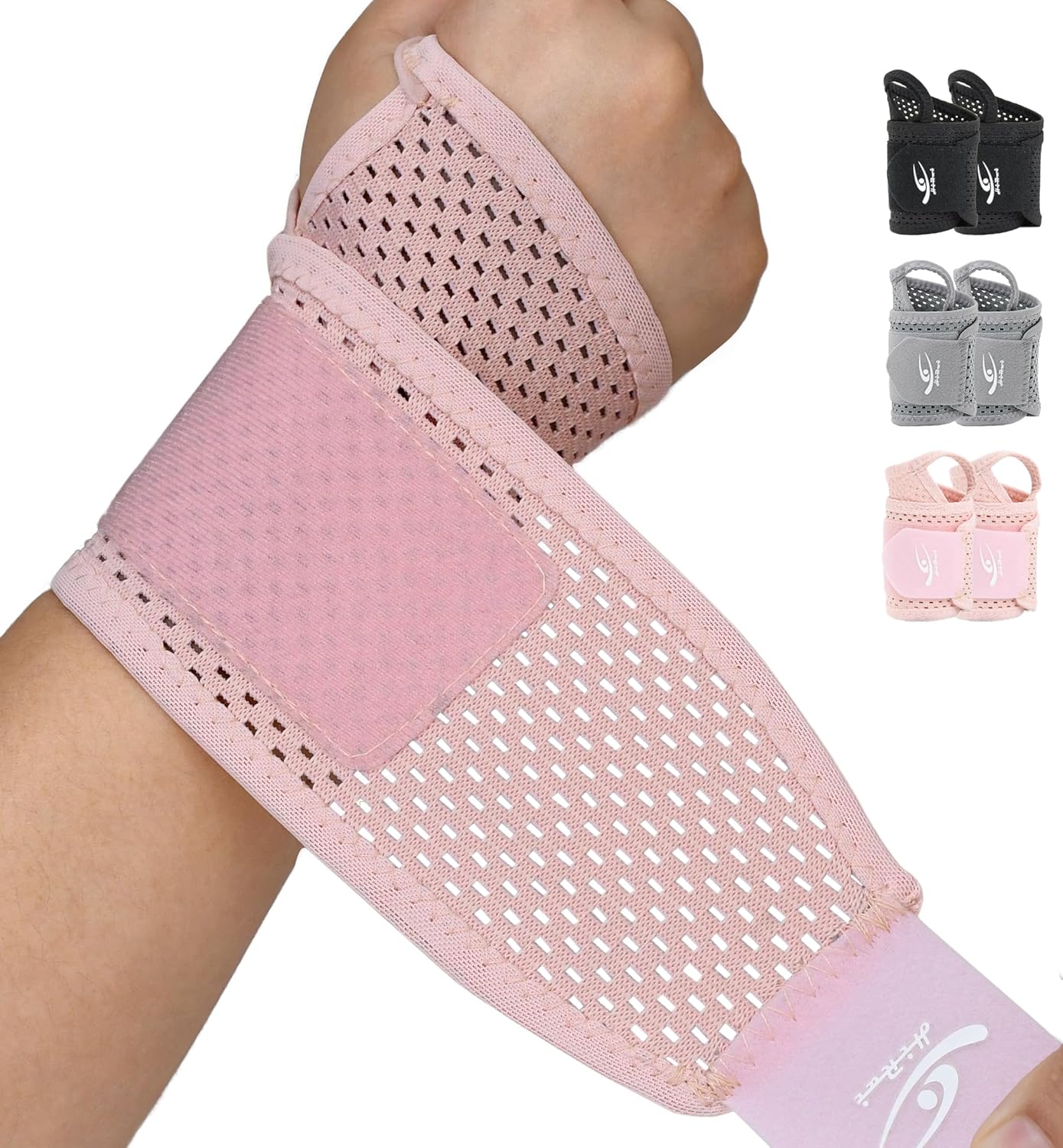 2-Pack Ultra-Thin Mesh Wrist Wraps - Breathable, Adjustable Wrist Support for Workouts & Daily Use - Unisex Wrist Brace for Pain Relief, Tendonitis, Carpal Tunnel - One Size Fits All (Black)