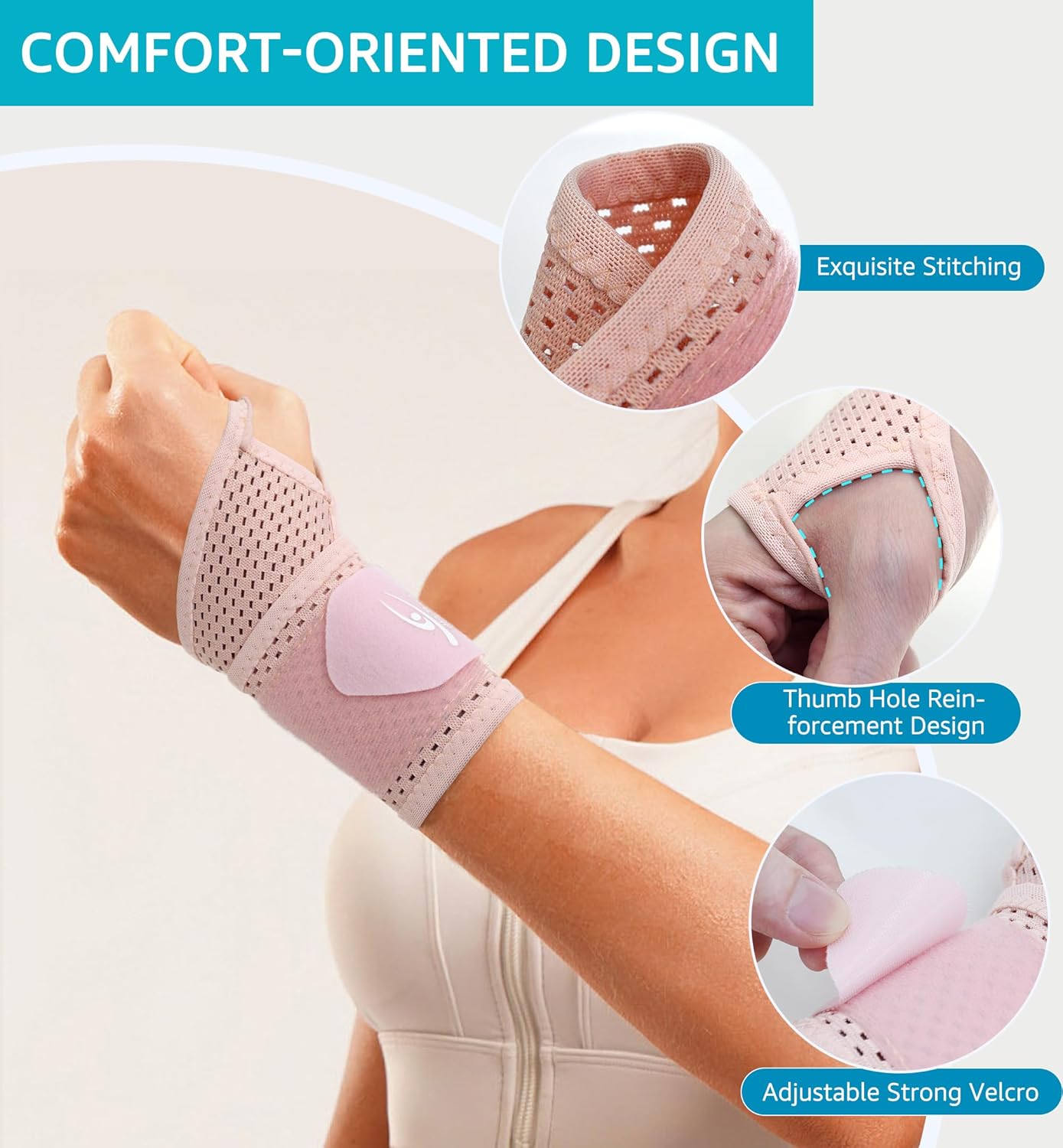 2-Pack Ultra-Thin Mesh Wrist Wraps - Breathable, Adjustable Wrist Support for Workouts & Daily Use - Unisex Wrist Brace for Pain Relief, Tendonitis, Carpal Tunnel - One Size Fits All (Black)