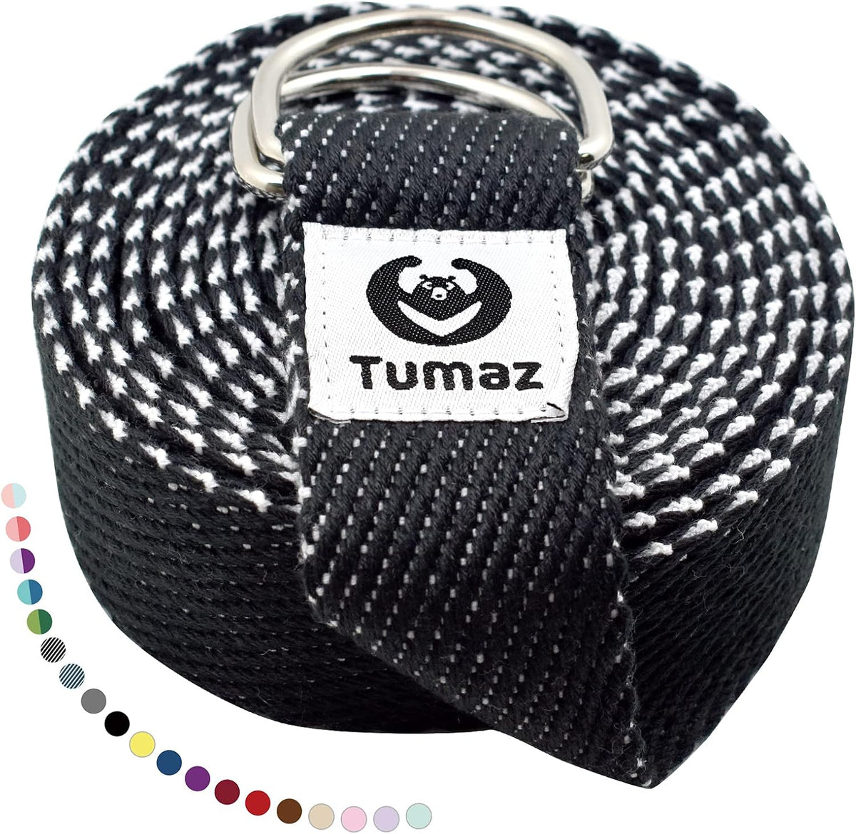 Yoga Strap for Stretching with Adjustable D-Ring, 6/8/10 ft | Adjustable D-Ring | Soft Cotton Blend | 15+ Colors | Non-Elastic Yoga Belt for Pilates Stretching & Physical Therapy