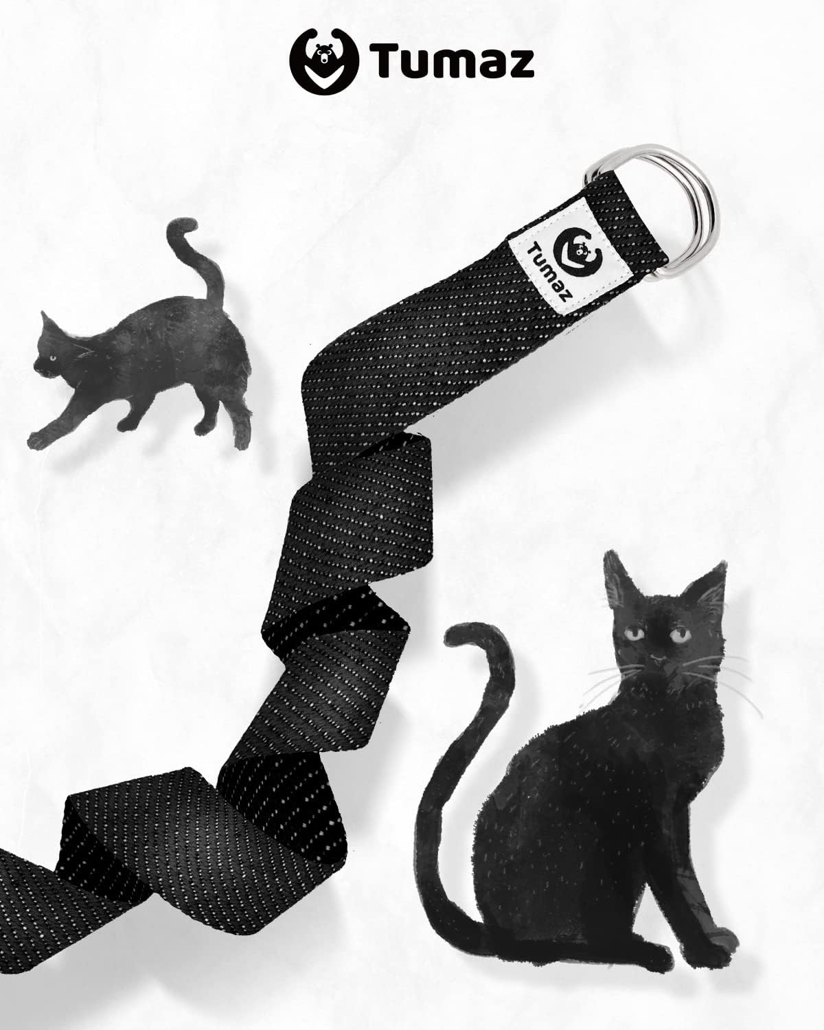 Yoga Strap for Stretching with Adjustable D-Ring, 6/8/10 ft | Adjustable D-Ring | Soft Cotton Blend | 15+ Colors | Non-Elastic Yoga Belt for Pilates Stretching & Physical Therapy