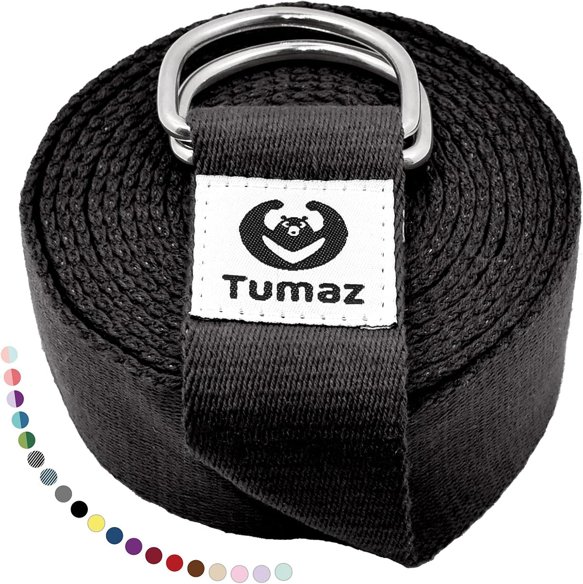 Yoga Strap for Stretching with Adjustable D-Ring, 6/8/10 ft | Adjustable D-Ring | Soft Cotton Blend | 15+ Colors | Non-Elastic Yoga Belt for Pilates Stretching & Physical Therapy