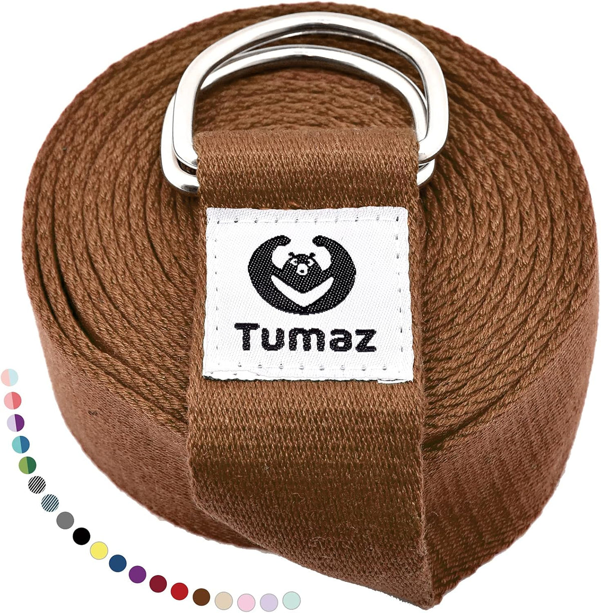 Yoga Strap for Stretching with Adjustable D-Ring, 6/8/10 ft | Adjustable D-Ring | Soft Cotton Blend | 15+ Colors | Non-Elastic Yoga Belt for Pilates Stretching & Physical Therapy