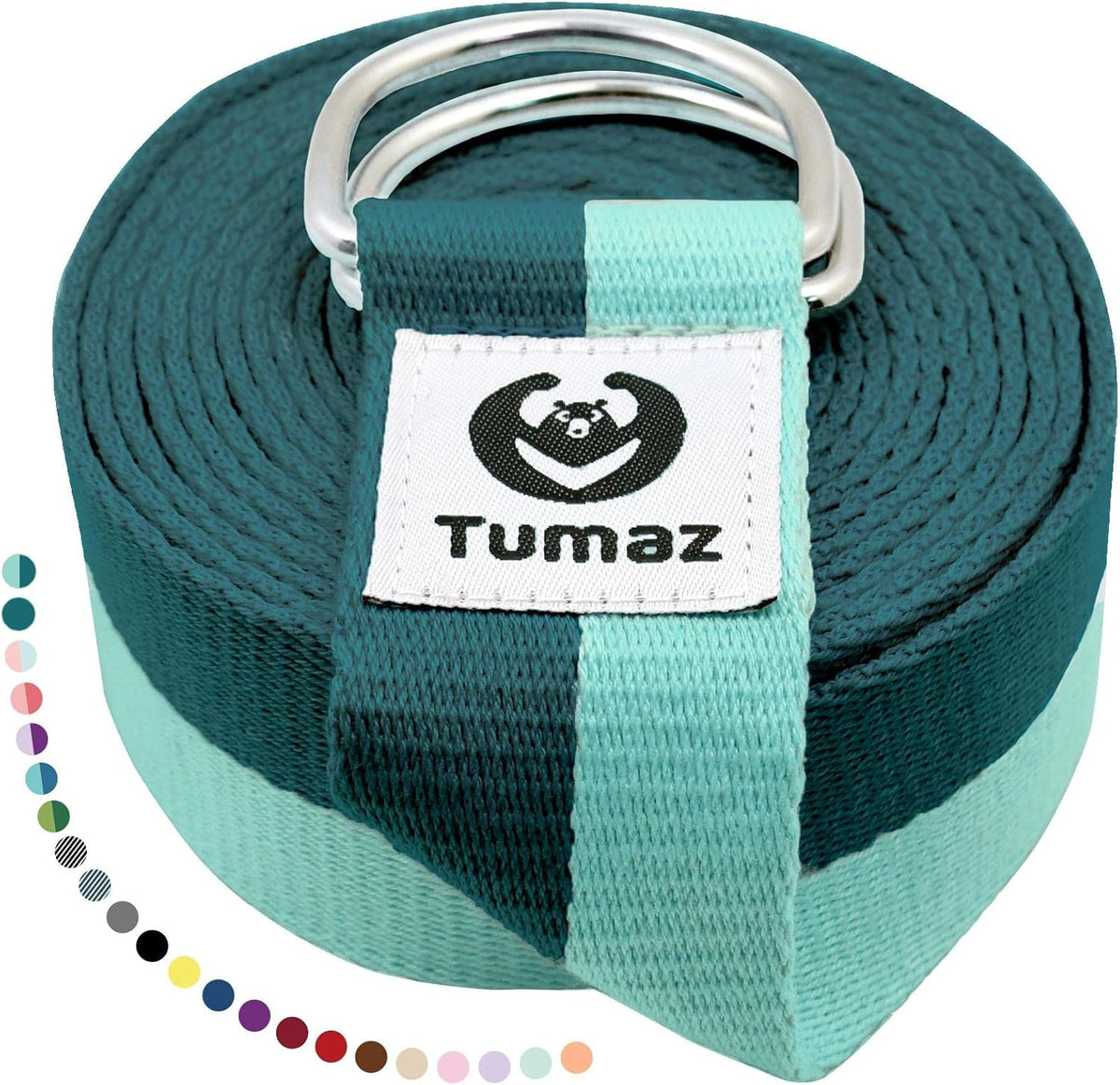 Yoga Strap for Stretching with Adjustable D-Ring, 6/8/10 ft | Adjustable D-Ring | Soft Cotton Blend | 15+ Colors | Non-Elastic Yoga Belt for Pilates Stretching & Physical Therapy