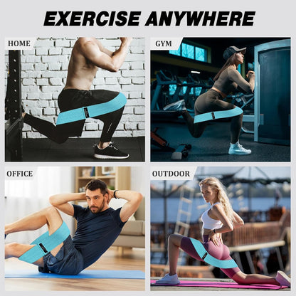 12 Pcs Fabric Resistance Bands for Working Out Non-Slip Booty Exercise Loop Bands for Women Men Glutes Hip Thigh Butt Yoga Pilates Fitness Gym, Light Medium Heavy