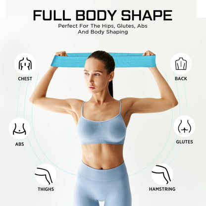 12 Pcs Fabric Resistance Bands for Working Out Non-Slip Booty Exercise Loop Bands for Women Men Glutes Hip Thigh Butt Yoga Pilates Fitness Gym, Light Medium Heavy
