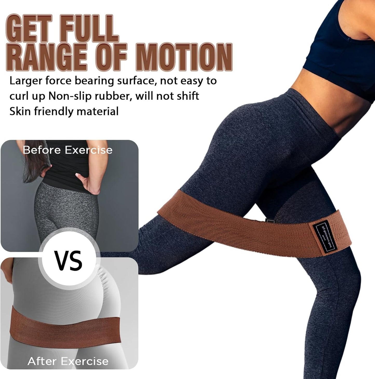 12 Pcs Fabric Resistance Bands for Working Out Non-Slip Booty Exercise Loop Bands for Women Men Glutes Hip Thigh Butt Yoga Pilates Fitness Gym, Light Medium Heavy