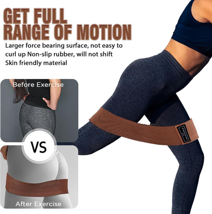 12 Pcs Fabric Resistance Bands for Working Out Non-Slip Booty Exercise Loop Bands for Women Men Glutes Hip Thigh Butt Yoga Pilates Fitness Gym, Light Medium Heavy