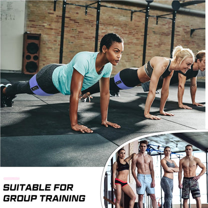 12 Pcs Fabric Resistance Bands for Working Out Non-Slip Booty Exercise Loop Bands for Women Men Glutes Hip Thigh Butt Yoga Pilates Fitness Gym, Light Medium Heavy