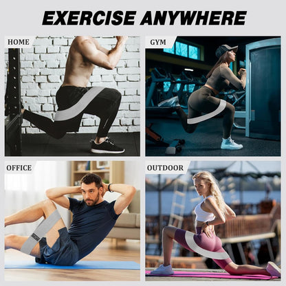 12 Pcs Fabric Resistance Bands for Working Out Non-Slip Booty Exercise Loop Bands for Women Men Glutes Hip Thigh Butt Yoga Pilates Fitness Gym, Light Medium Heavy