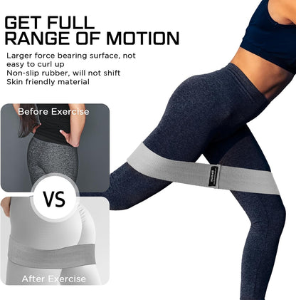 12 Pcs Fabric Resistance Bands for Working Out Non-Slip Booty Exercise Loop Bands for Women Men Glutes Hip Thigh Butt Yoga Pilates Fitness Gym, Light Medium Heavy