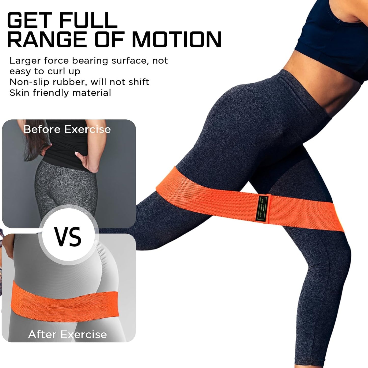 12 Pcs Fabric Resistance Bands for Working Out Non-Slip Booty Exercise Loop Bands for Women Men Glutes Hip Thigh Butt Yoga Pilates Fitness Gym, Light Medium Heavy