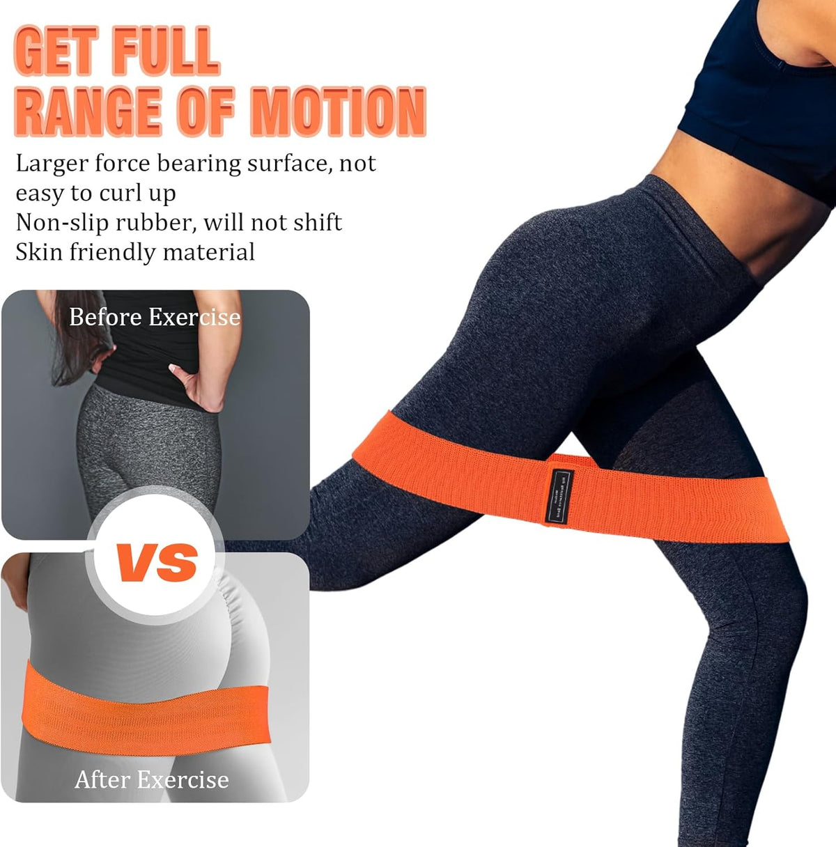 12 Pcs Fabric Resistance Bands for Working Out Non-Slip Booty Exercise Loop Bands for Women Men Glutes Hip Thigh Butt Yoga Pilates Fitness Gym, Light Medium Heavy