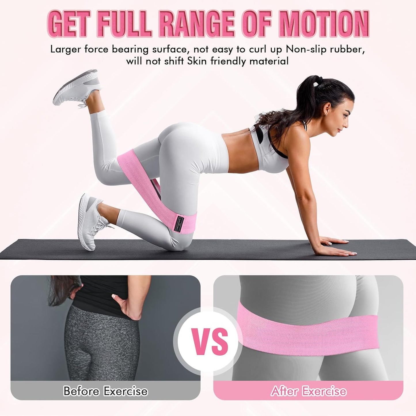 12 Pcs Fabric Resistance Bands for Working Out Non-Slip Booty Exercise Loop Bands for Women Men Glutes Hip Thigh Butt Yoga Pilates Fitness Gym, Light Medium Heavy