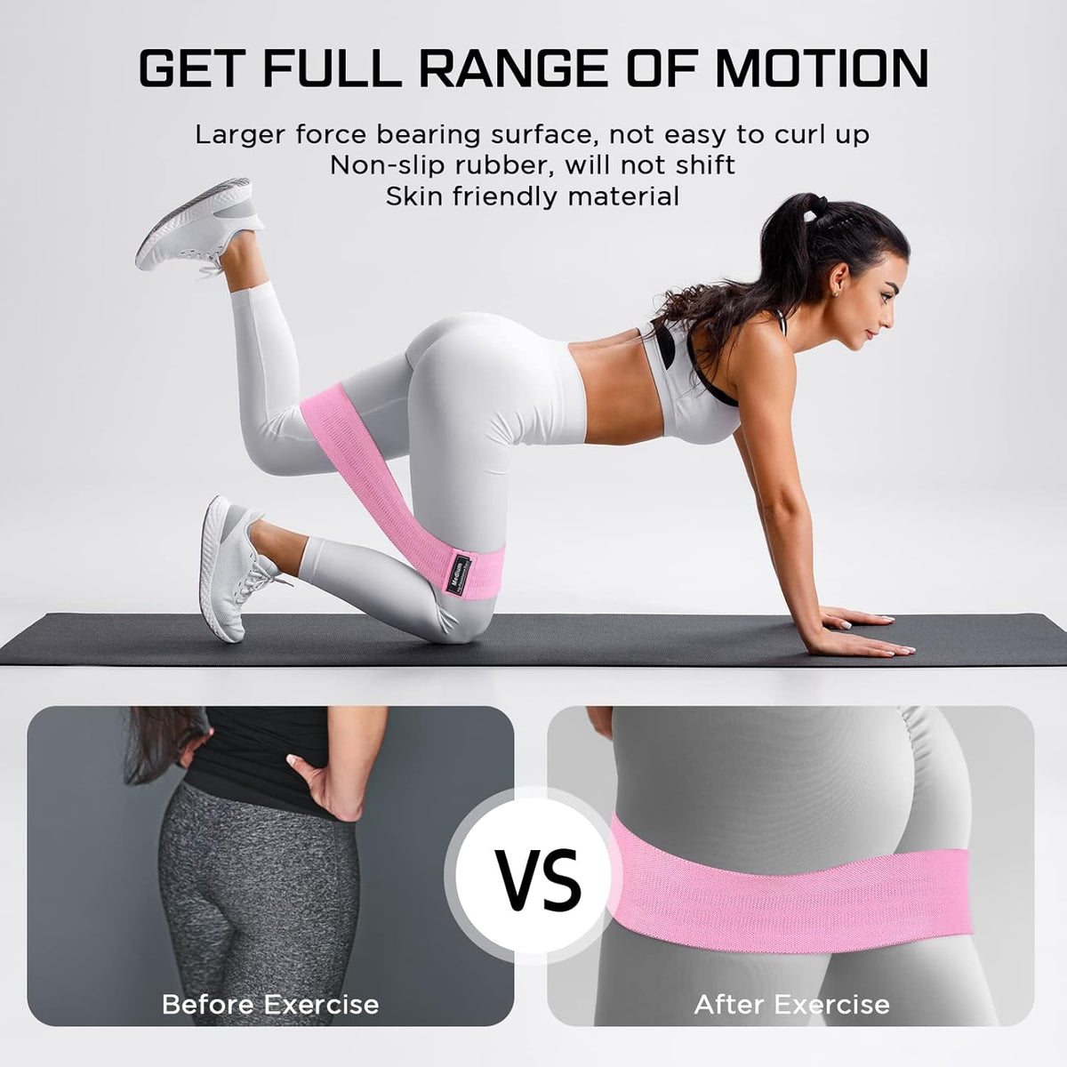 12 Pcs Fabric Resistance Bands for Working Out Non-Slip Booty Exercise Loop Bands for Women Men Glutes Hip Thigh Butt Yoga Pilates Fitness Gym, Light Medium Heavy