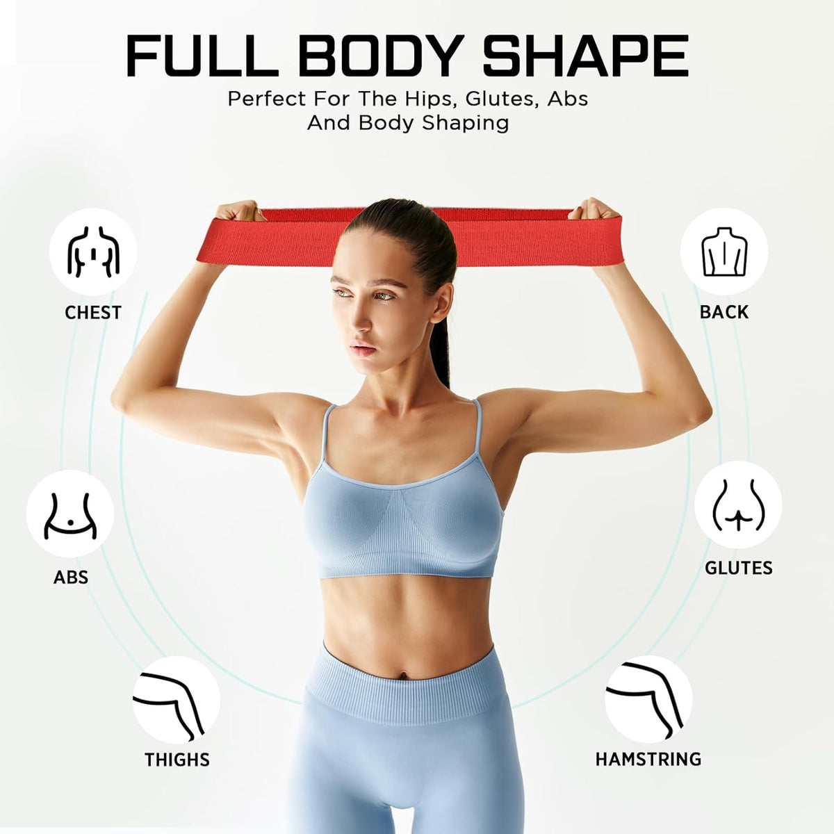 12 Pcs Fabric Resistance Bands for Working Out Non-Slip Booty Exercise Loop Bands for Women Men Glutes Hip Thigh Butt Yoga Pilates Fitness Gym, Light Medium Heavy