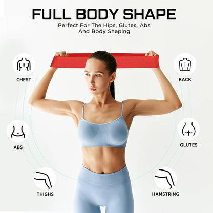 12 Pcs Fabric Resistance Bands for Working Out Non-Slip Booty Exercise Loop Bands for Women Men Glutes Hip Thigh Butt Yoga Pilates Fitness Gym, Light Medium Heavy