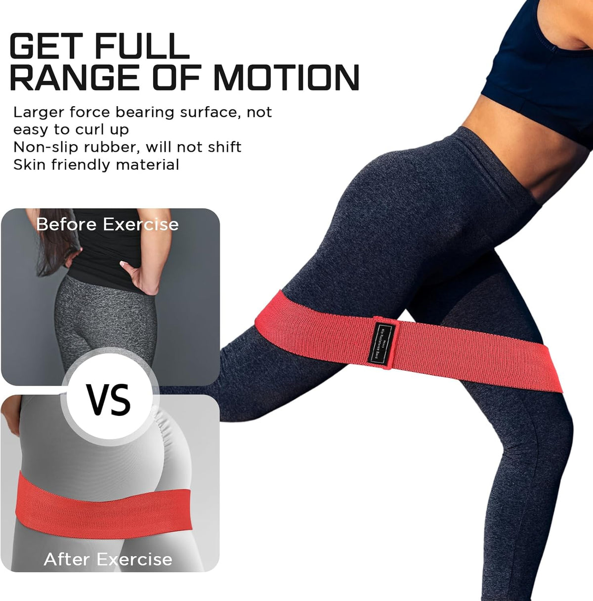 12 Pcs Fabric Resistance Bands for Working Out Non-Slip Booty Exercise Loop Bands for Women Men Glutes Hip Thigh Butt Yoga Pilates Fitness Gym, Light Medium Heavy