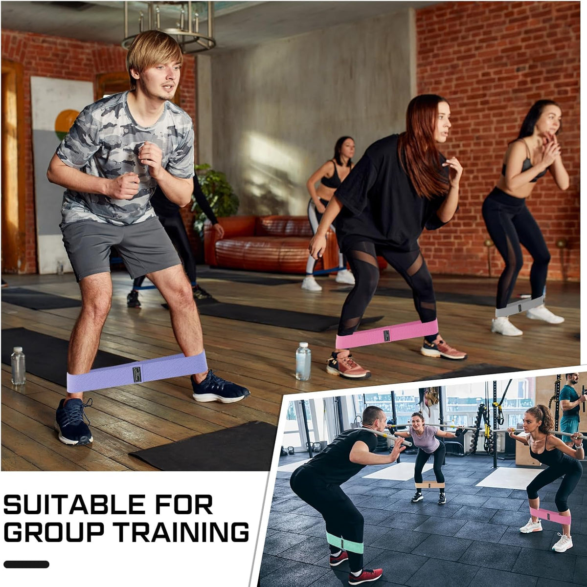 12 Pcs Fabric Resistance Bands for Working Out Non-Slip Booty Exercise Loop Bands for Women Men Glutes Hip Thigh Butt Yoga Pilates Fitness Gym, Light Medium Heavy