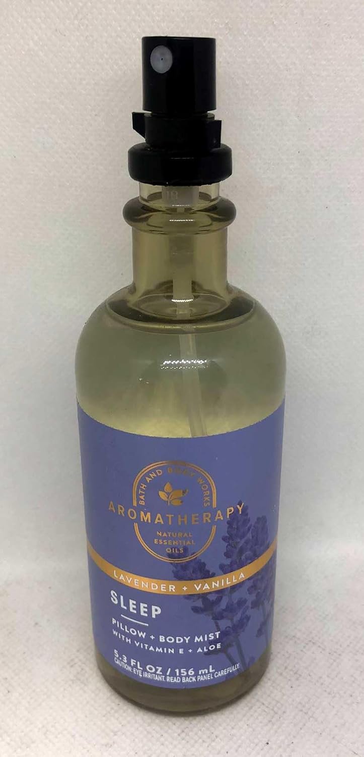Bath and Body Works Aromatherapy Pillow Mist with Natural Essential Oils (Sleep, Lavender + Vanilla)