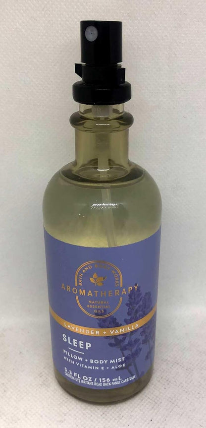 Bath and Body Works Aromatherapy Pillow Mist with Natural Essential Oils (Sleep, Lavender + Vanilla)