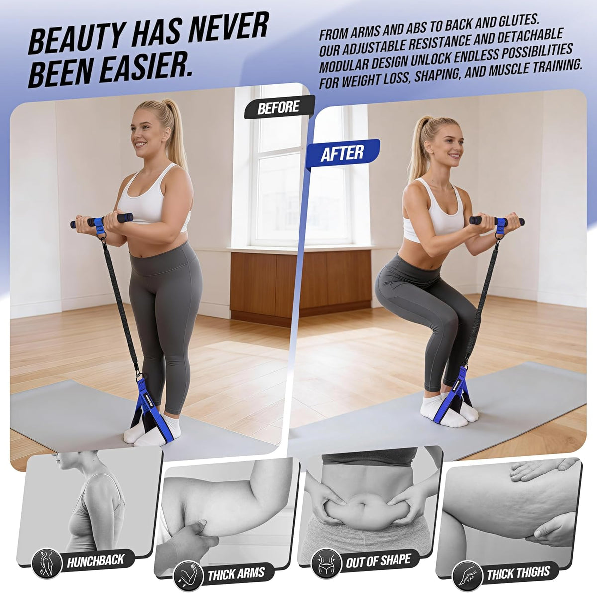 Upgrade Pedal Resistance Band with Handle, Adjustable Tube Foot Pedal Device Puller Exercise Bands, for Abs Arm Leg Waist Workout, Core Pilates, Sit Up Fitness Equipment for Full Body Training