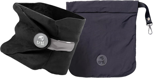 Pillow - Scientifically Proven Neck Support Travel Pillow for Airplanes - Lightweight and Machine Washable - Ergonomic Design for Traveling on Cars and Trains - Black