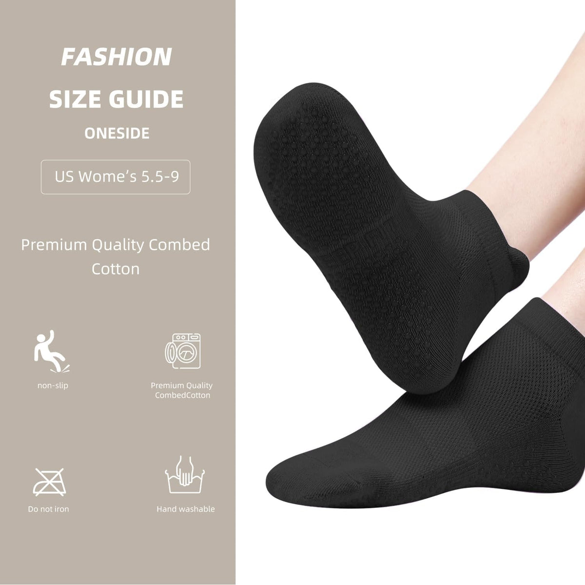 4 Pairs Grip Socks Pilates Socks for Women