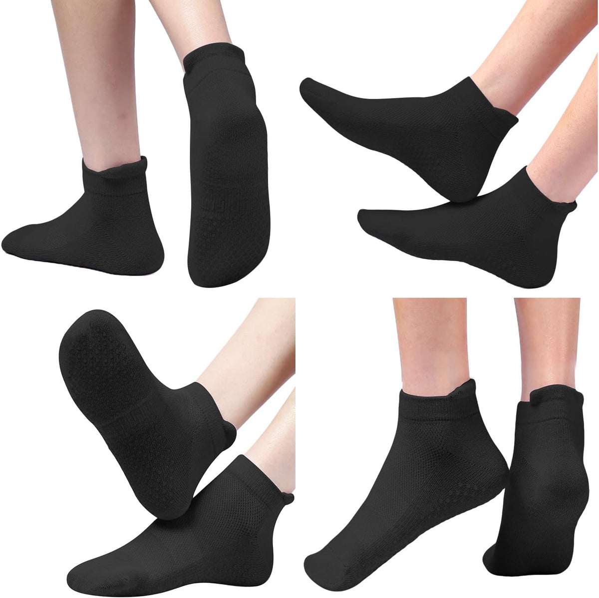 4 Pairs Grip Socks Pilates Socks for Women