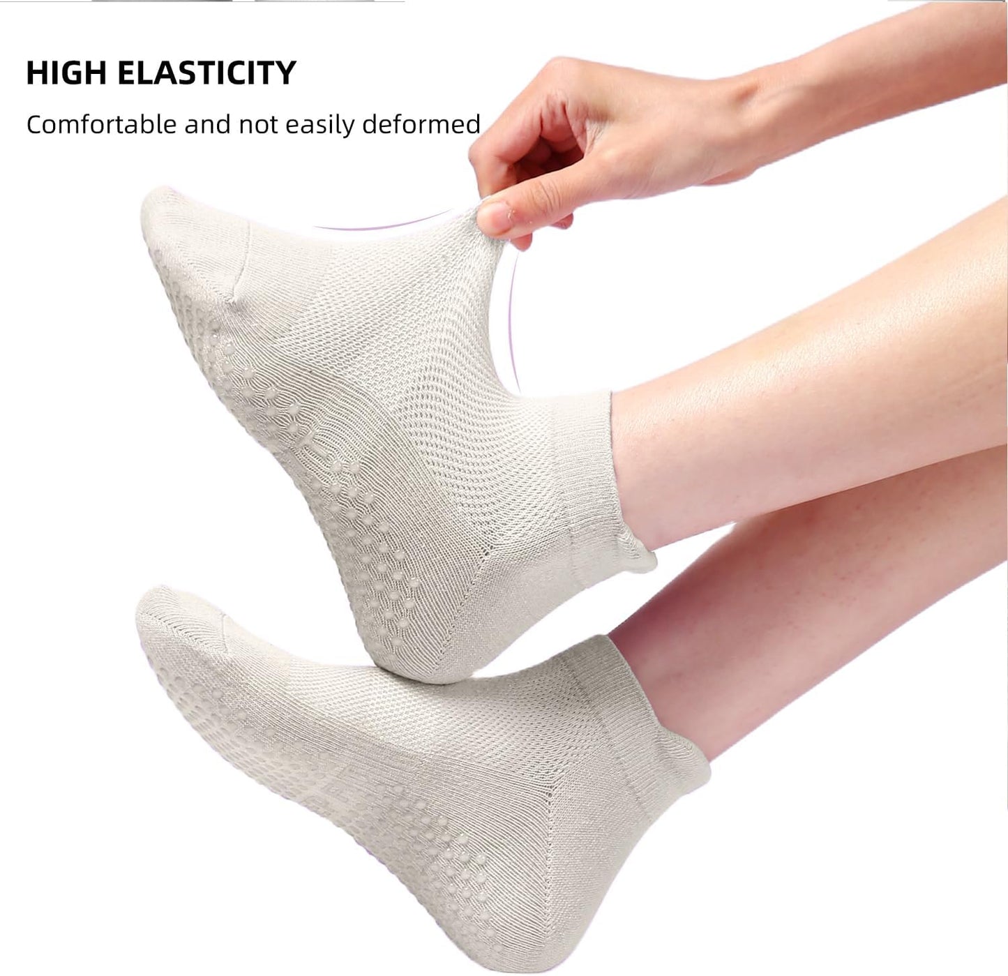 4 Pairs Grip Socks Pilates Socks for Women