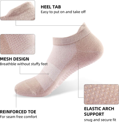 4 Pairs Grip Socks Pilates Socks for Women
