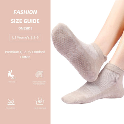 4 Pairs Grip Socks Pilates Socks for Women