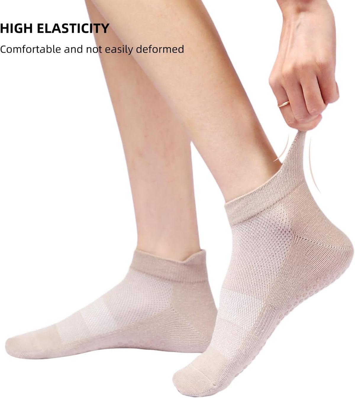 4 Pairs Grip Socks Pilates Socks for Women