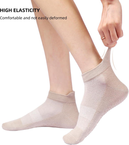 4 Pairs Grip Socks Pilates Socks for Women