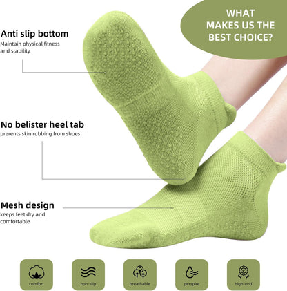 4 Pairs Grip Socks Pilates Socks for Women