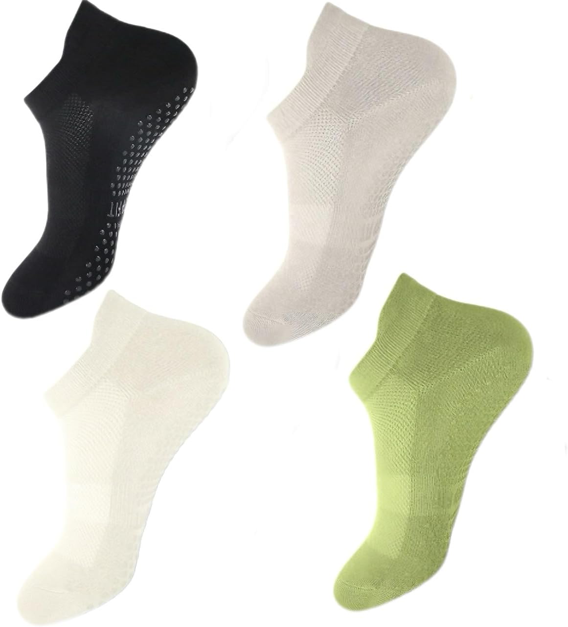 4 Pairs Grip Socks Pilates Socks for Women