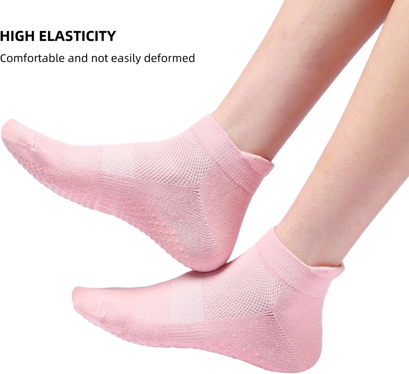 4 Pairs Grip Socks Pilates Socks for Women